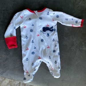 Wonder Nation Nautical Whale Footed Pajamas